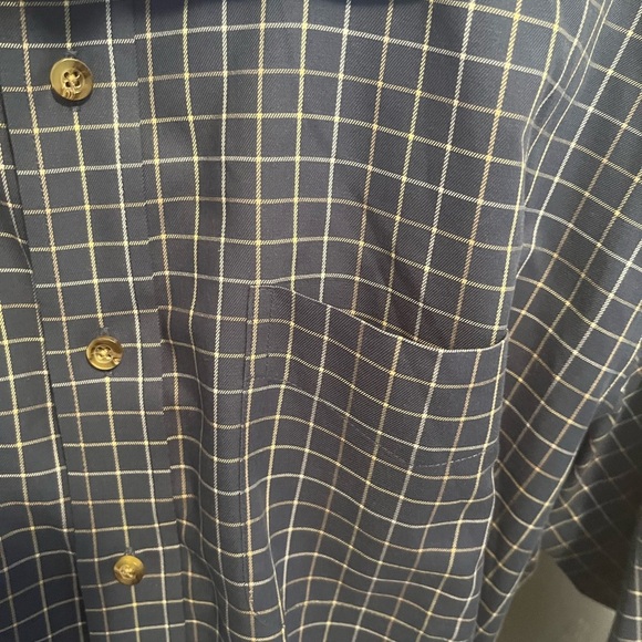 L.L. Bean Men's Navy Plaid Button Down Shirt Wrinkle Resistant 100% Cotton XL - Picture 10 of 15